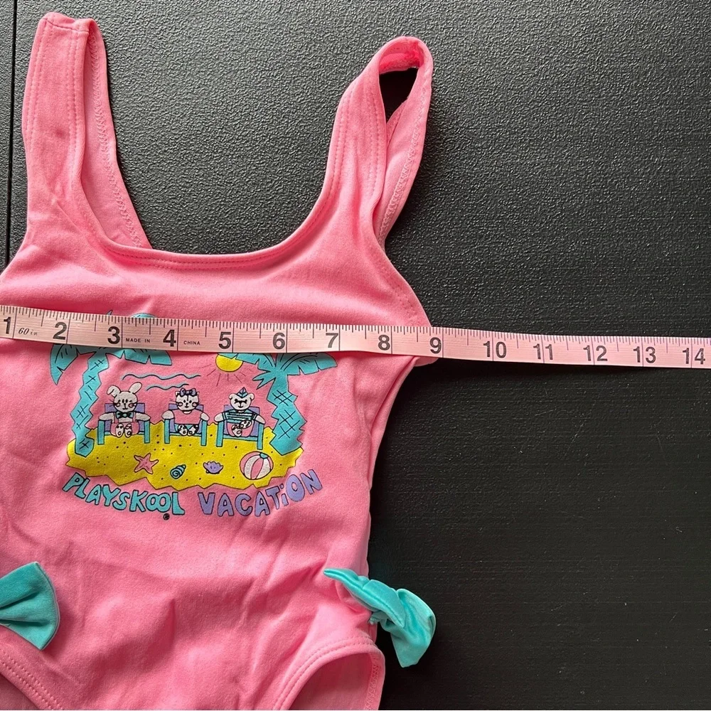 Vintage Playskool Vacation Neon Pink One Piece Swimsuit Size 5/6 - Picture 9 of 9
